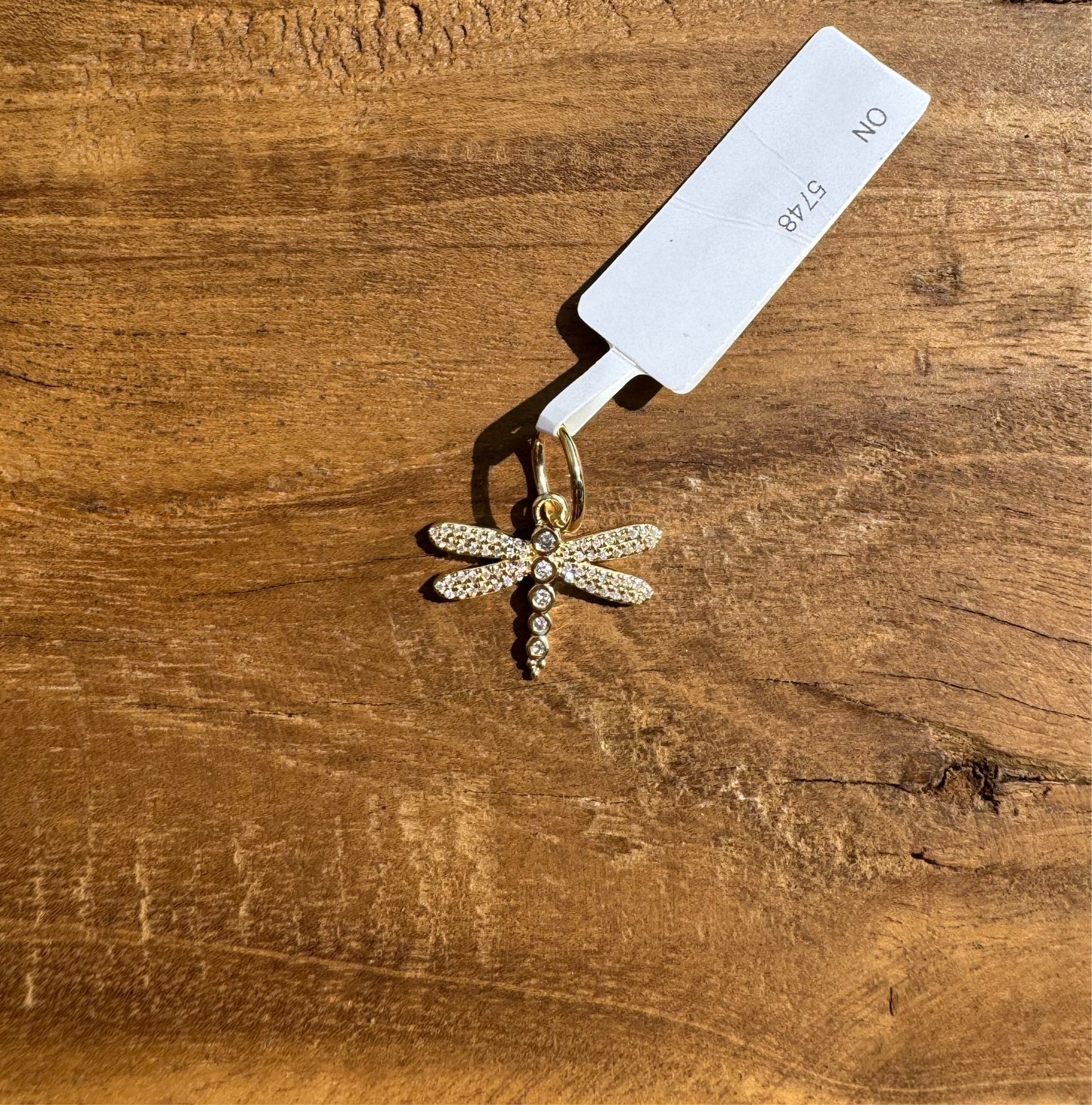 14K Gold Diamond Dragonfly