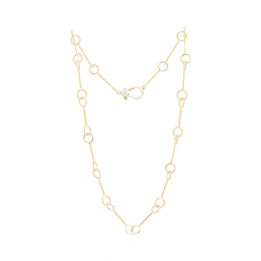 14K Gold Bar Link Chain