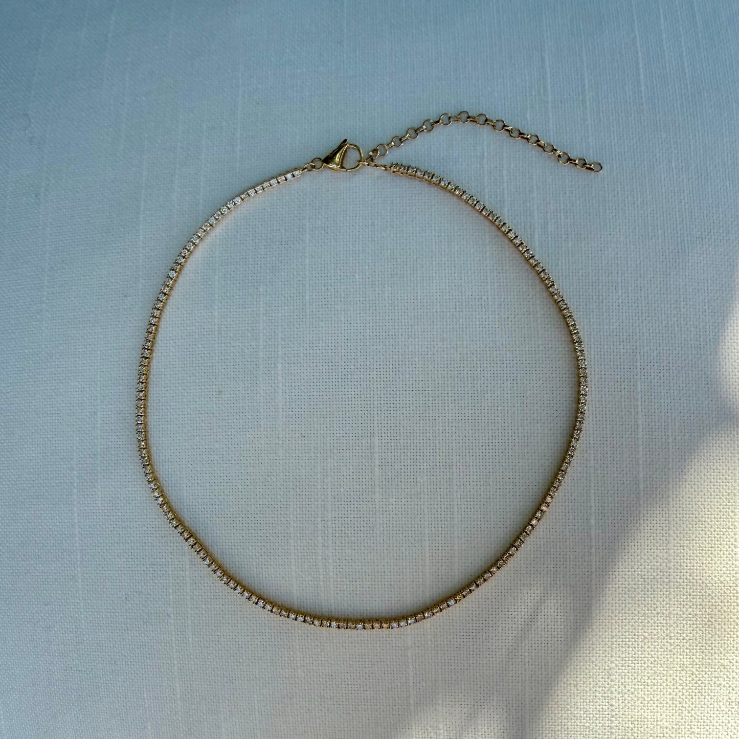 Bezel Diamond Collar Necklace