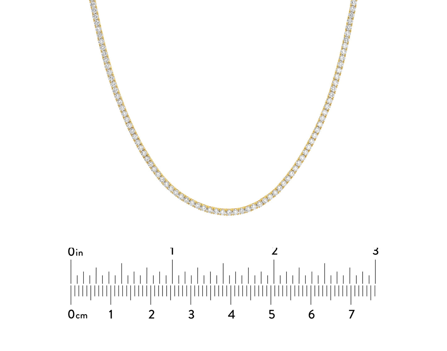 Round Diamond Tennis Necklace