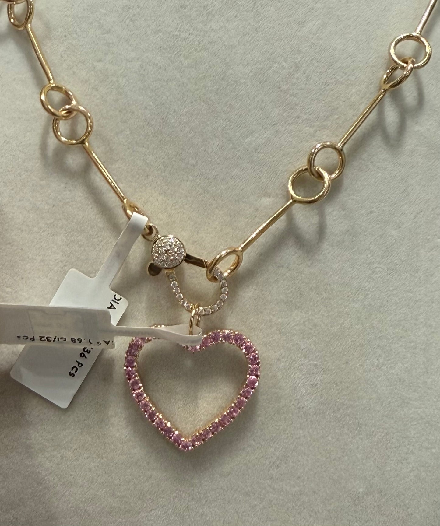 Baby Pink Sapphire Open Heart