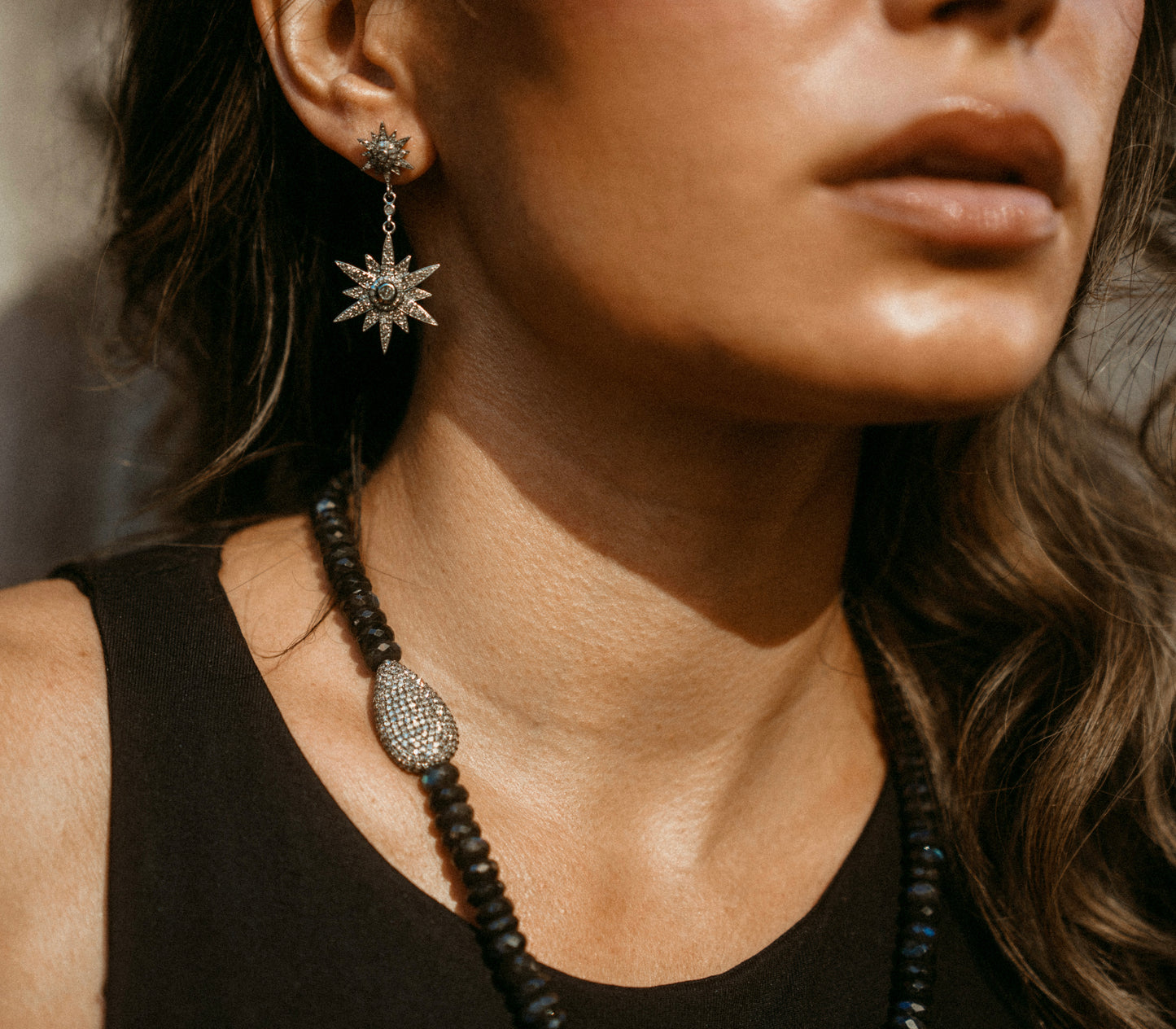 Double Star Drop Earrings