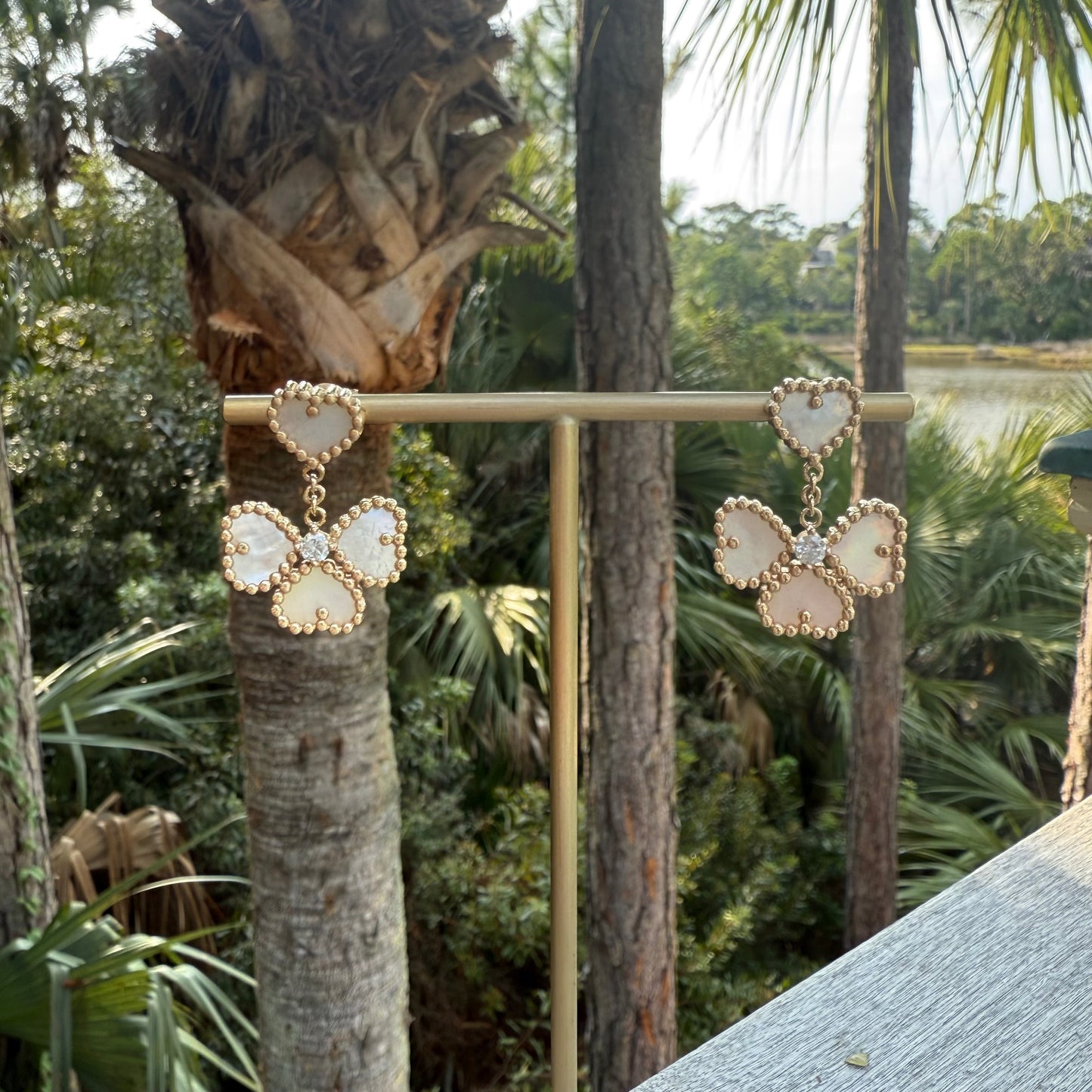 Mother of Pearl Heart Dangles