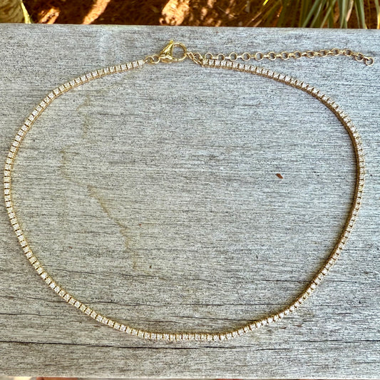 Bezel Diamond Collar Necklace