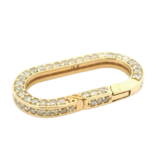 14K Gold Large Diamond Rectangle Clasp