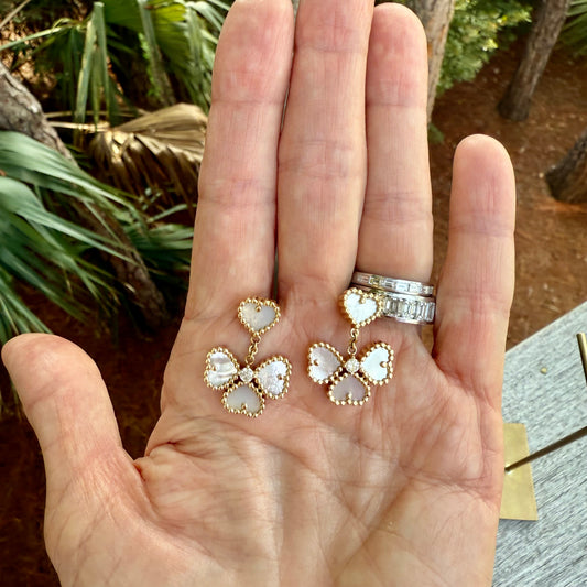 Mother of Pearl Heart Dangles