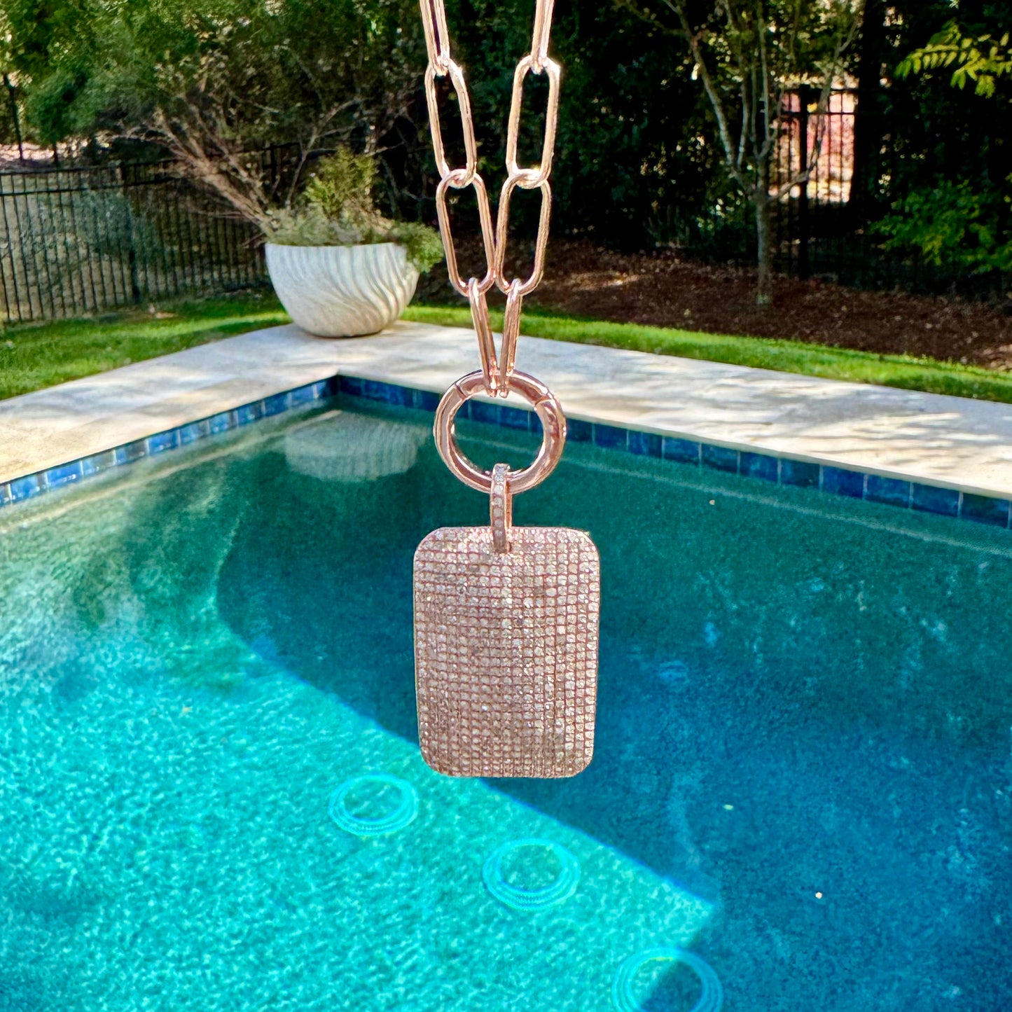 Pave Diamond Large Dog Tag
