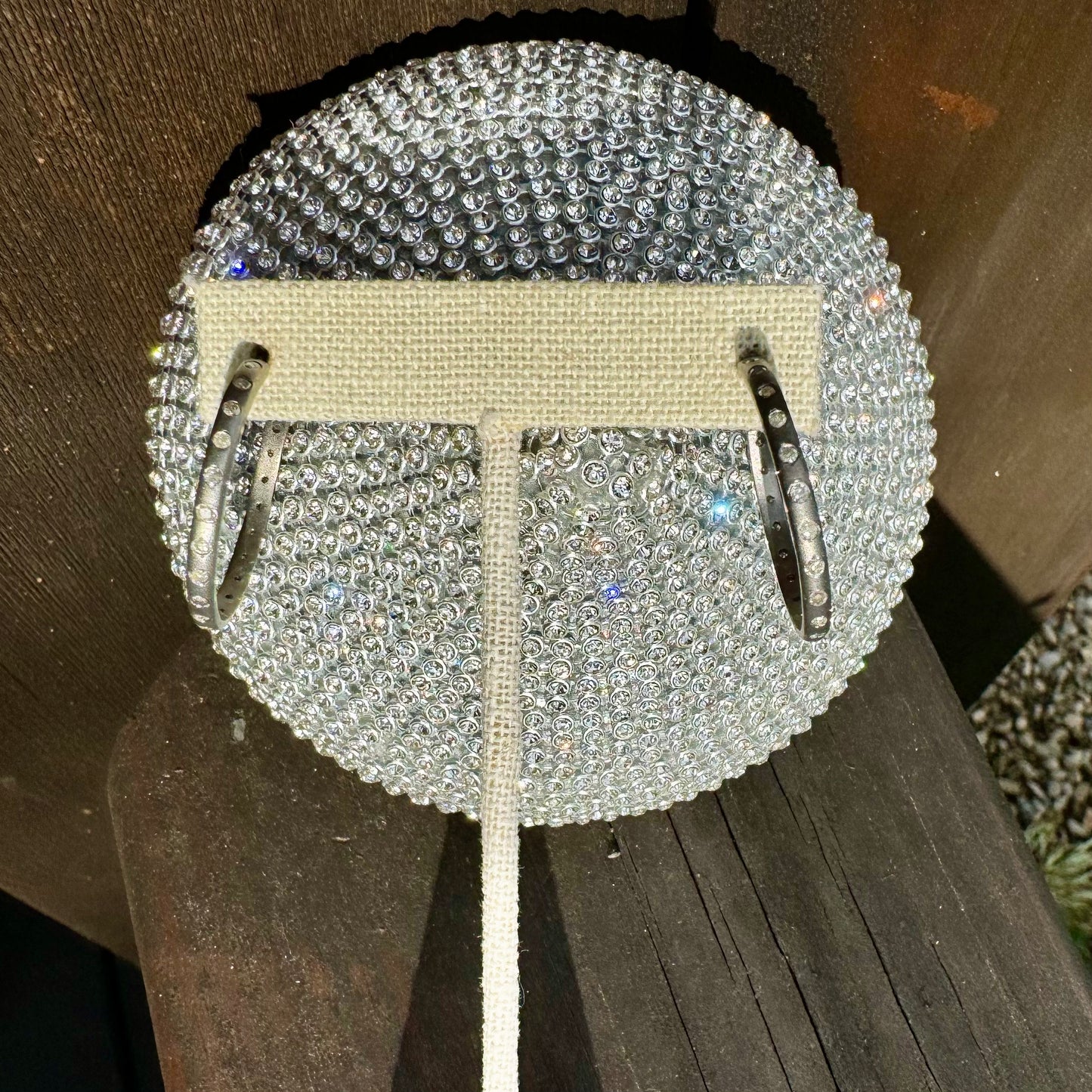 Matte Diamond Bezel Hoop Earrings