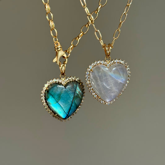 Labradorite Heart