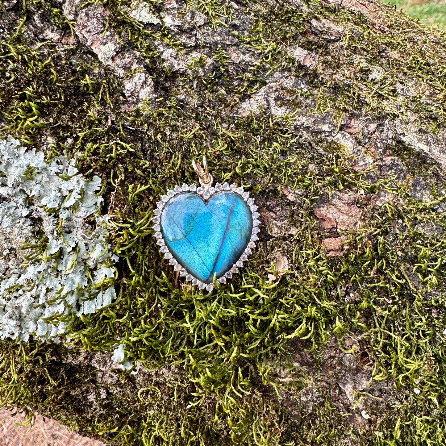 Labradorite Heart