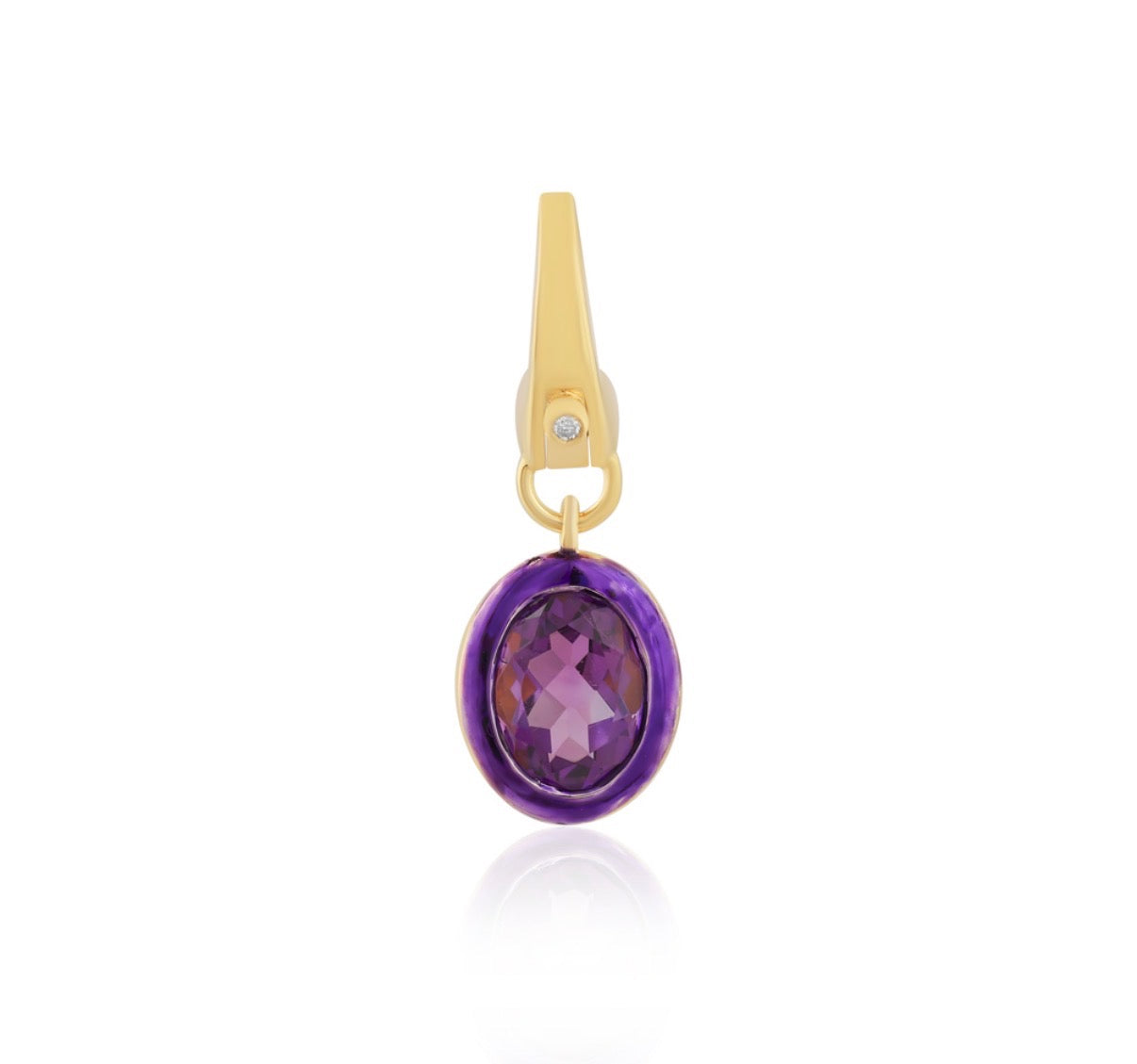 Bezel Amethyst Diamond Charm