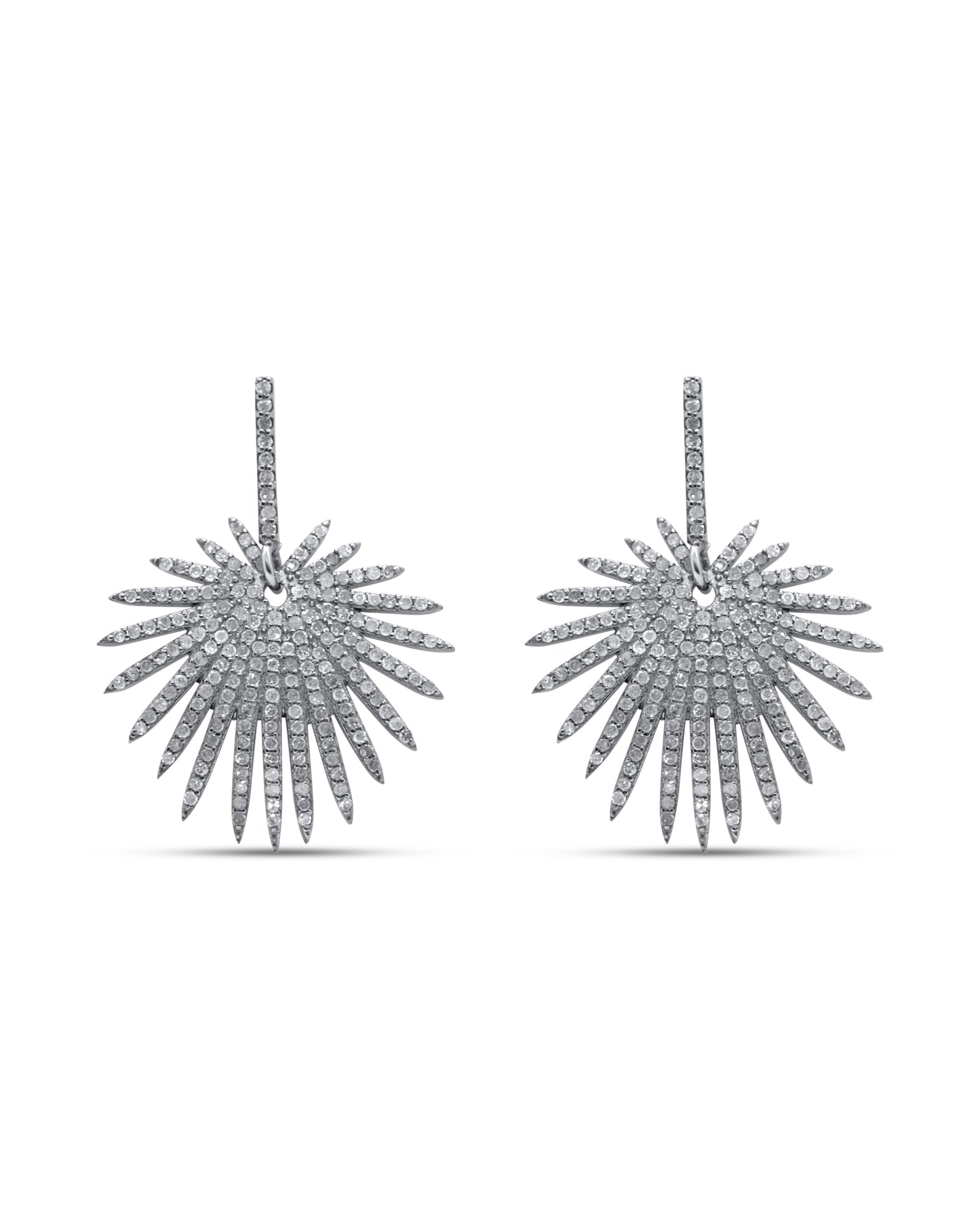 Kiawah Palms Full Diamond Oxidized Sterling