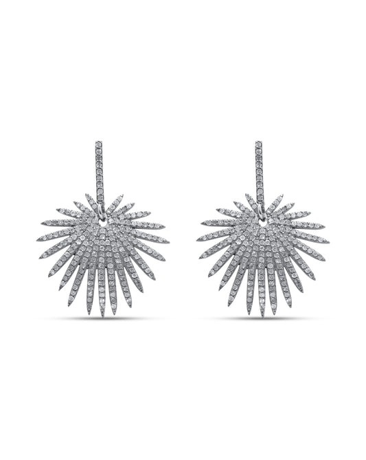 Kiawah Palms Full Diamond Oxidized Sterling