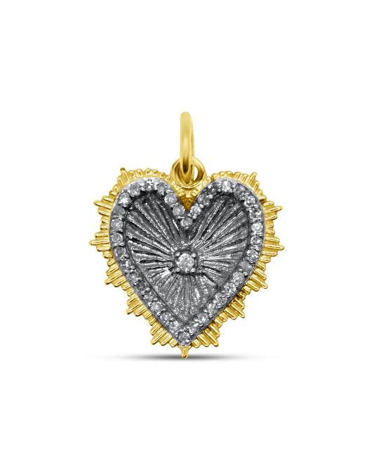 Mixed Metal Ruffle Heart