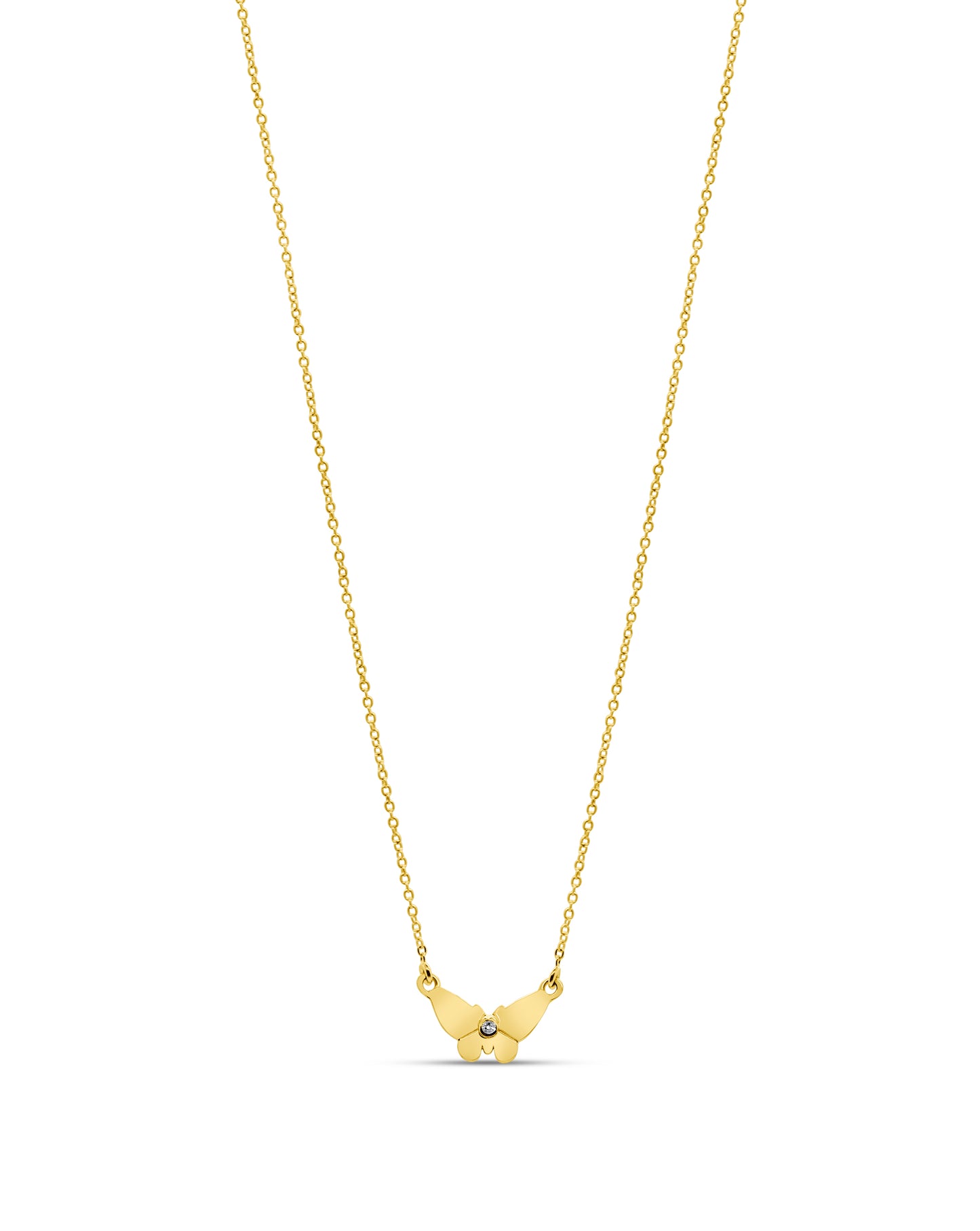 14K Gold Diamond Papillon Necklace