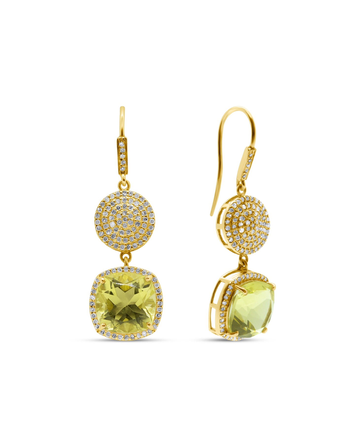 Lemon Quartz Drop Earrings