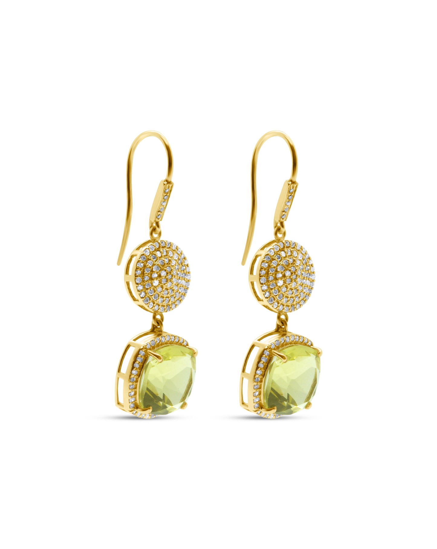 Lemon Quartz Drop Earrings