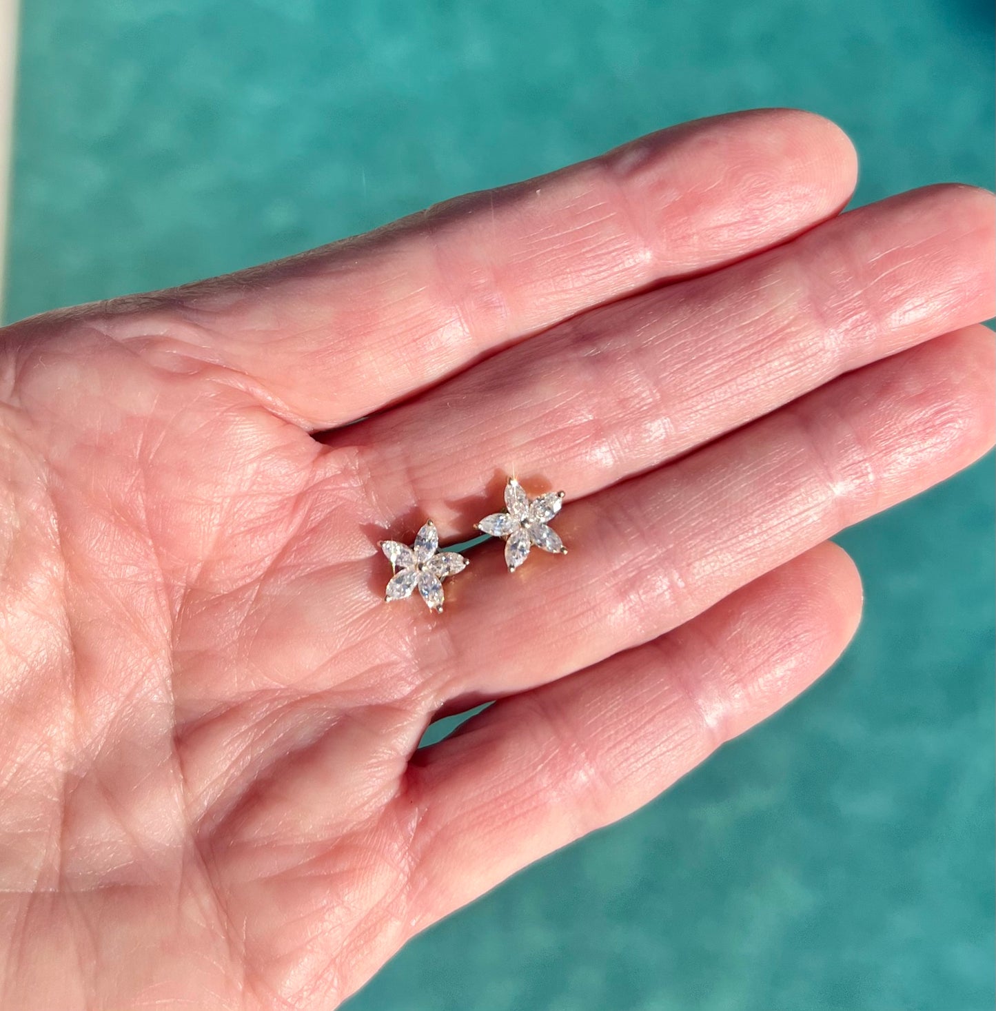Marquise Diamond Flower Earrings