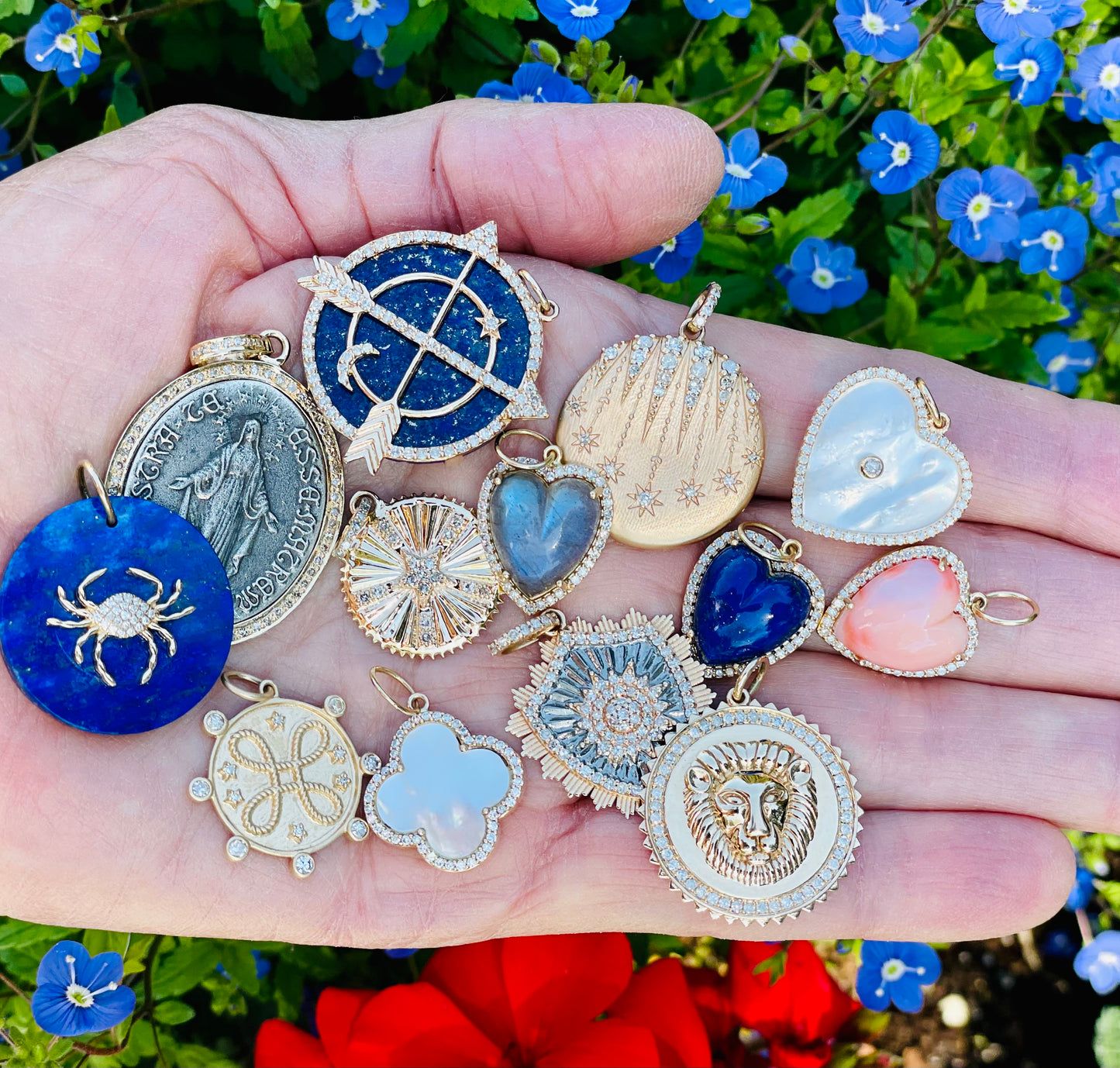 Fluted Diamond Star Pendant