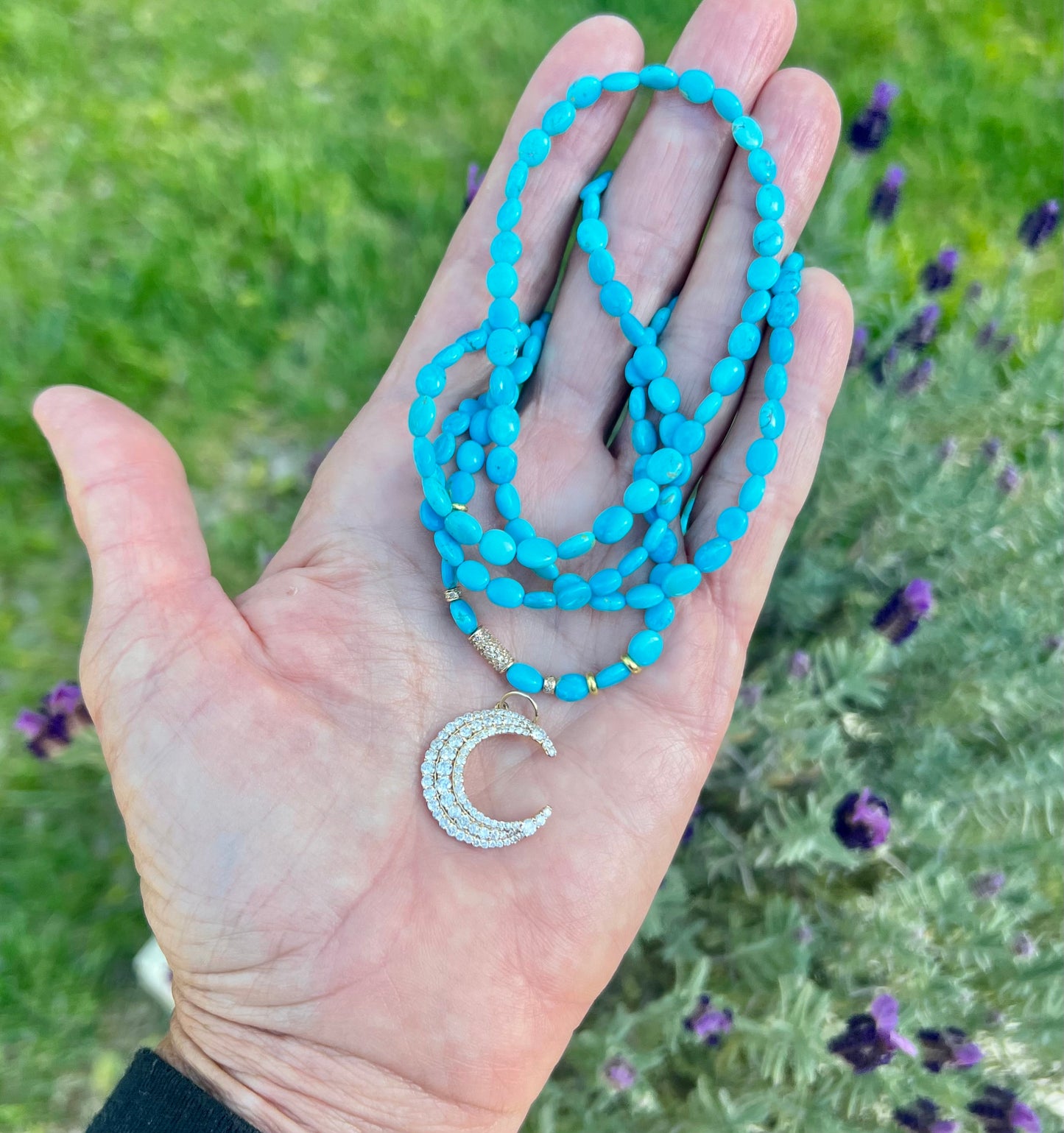 Multi Sized Diamond Crescent Moon