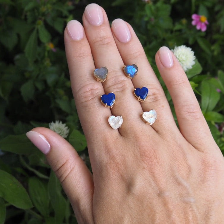 Gemstone Heart Studs