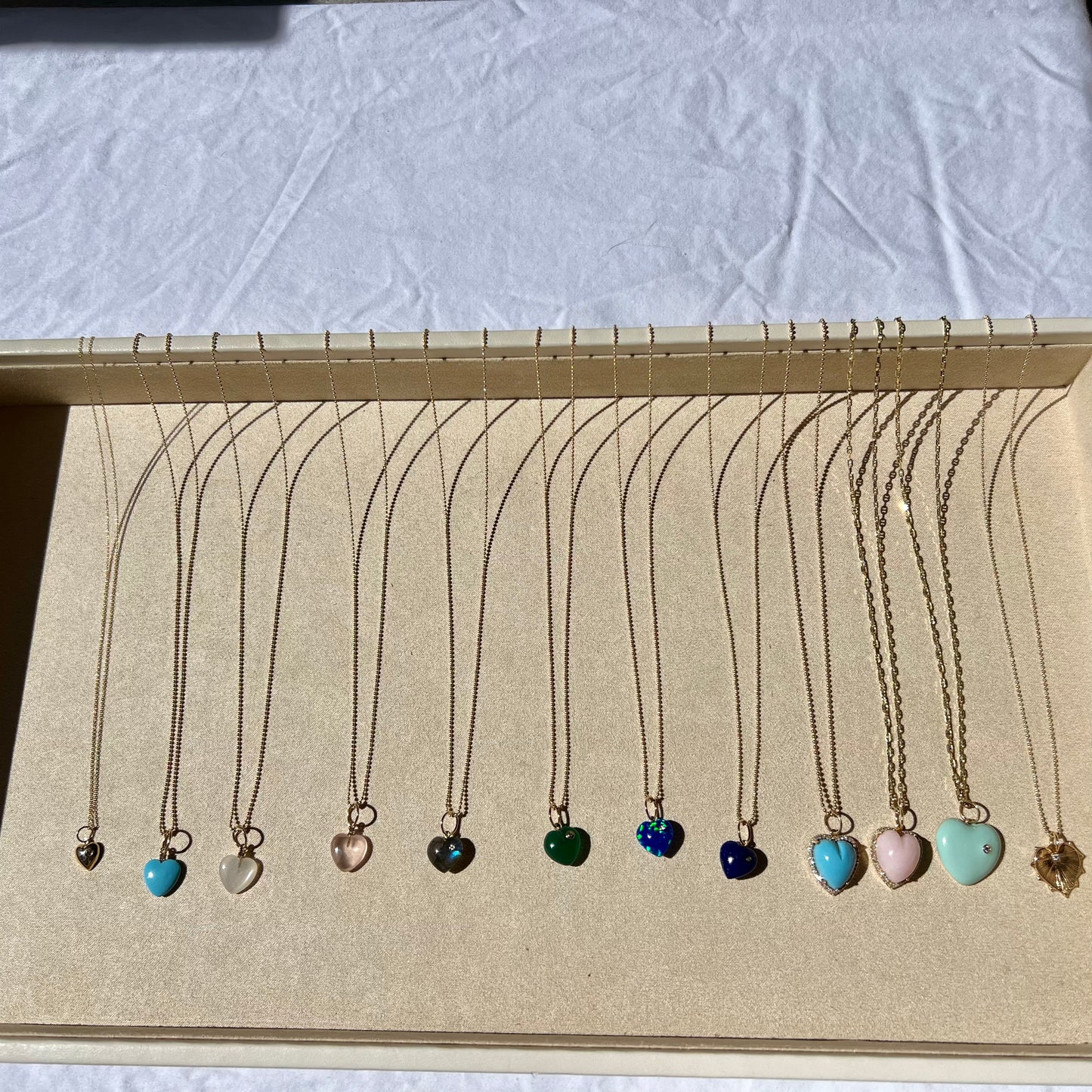 14K Enamel Turquoise Heart with Diamond Pendant.