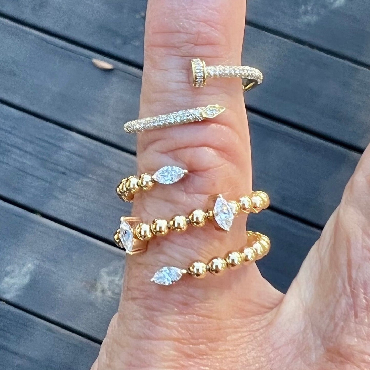 Diamond Nail Wrap Ring