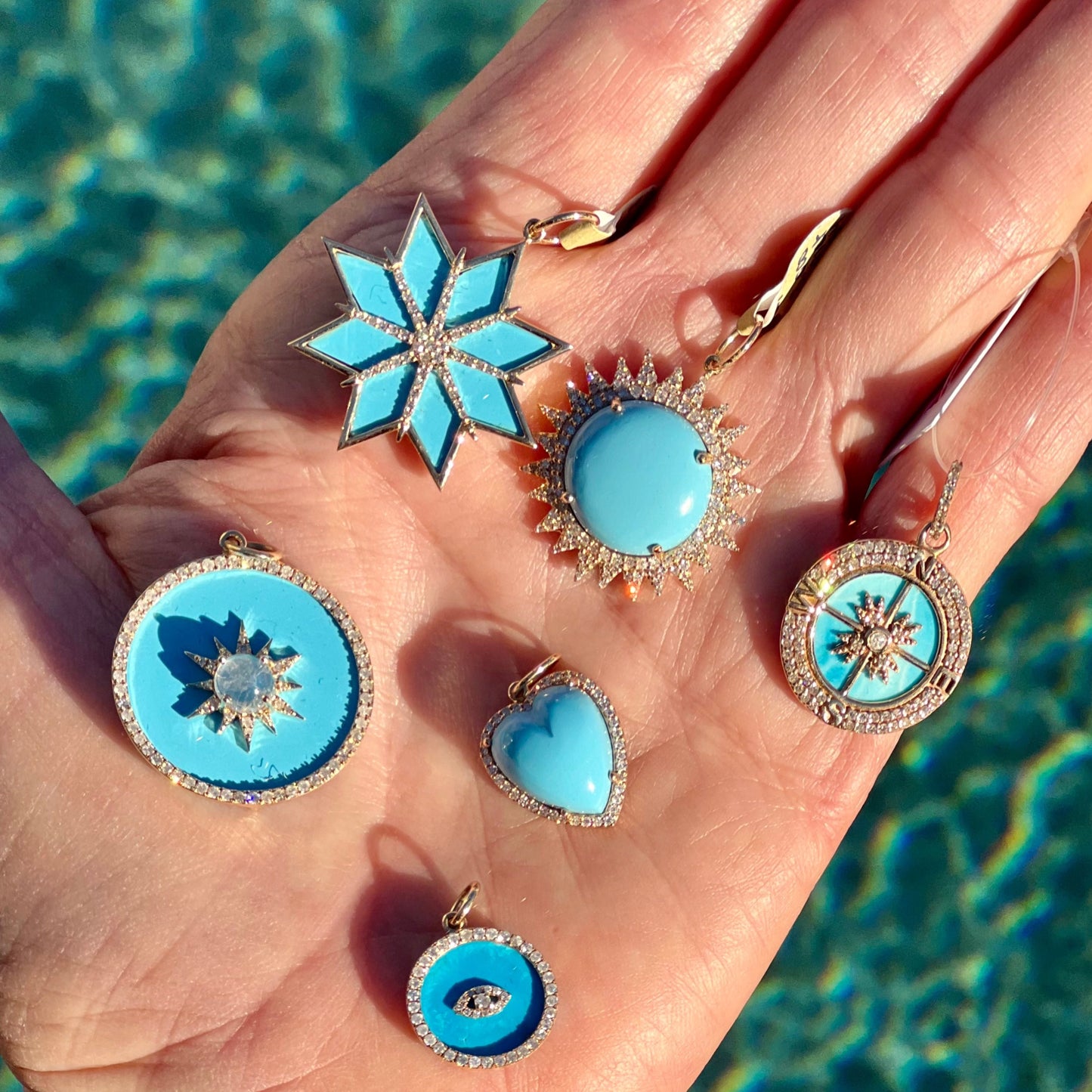 Carved Gemstone Heart Pendants