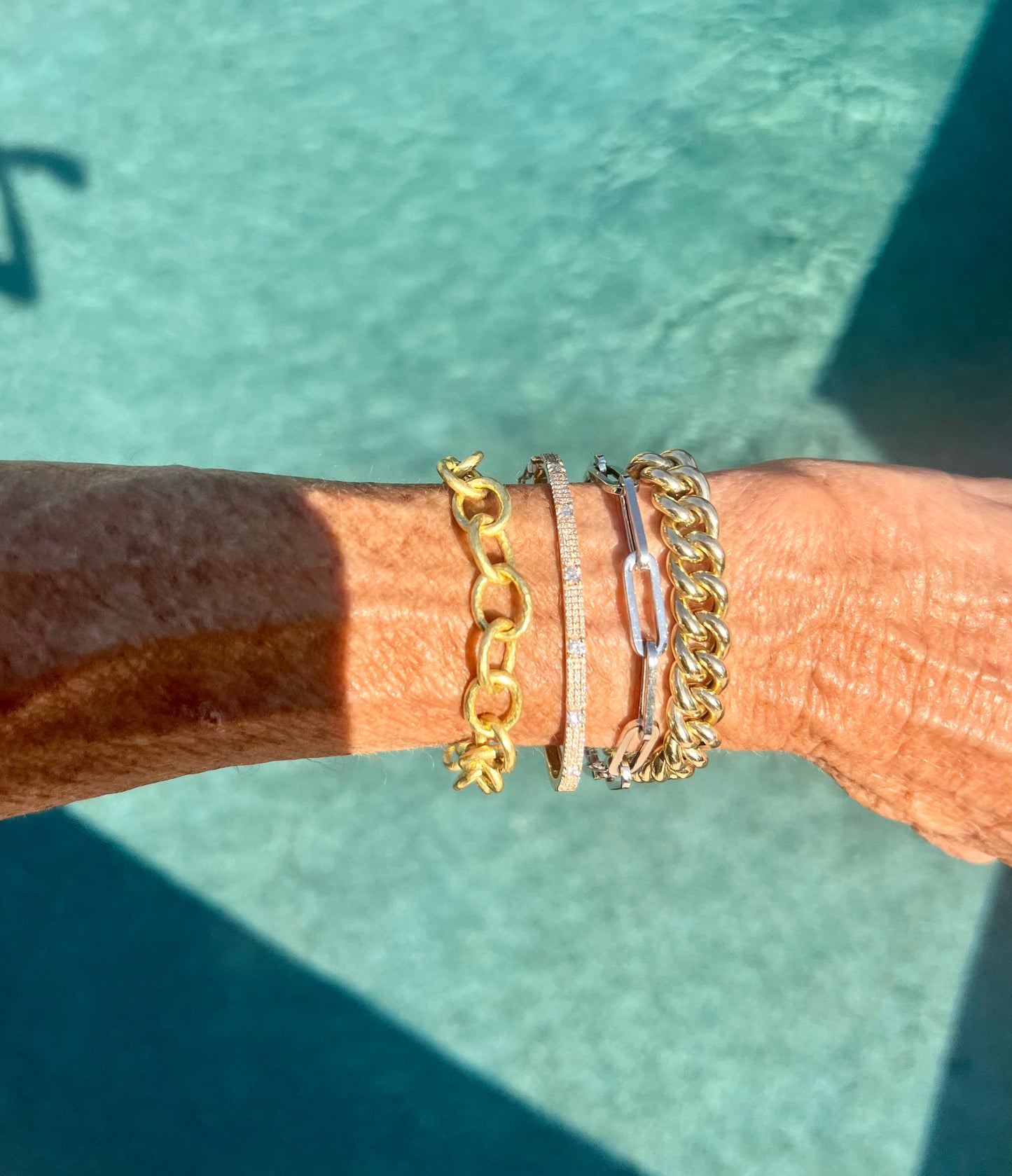 White Gold Paperclip Bracelet