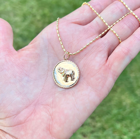 14K Gold Elephant Pendant