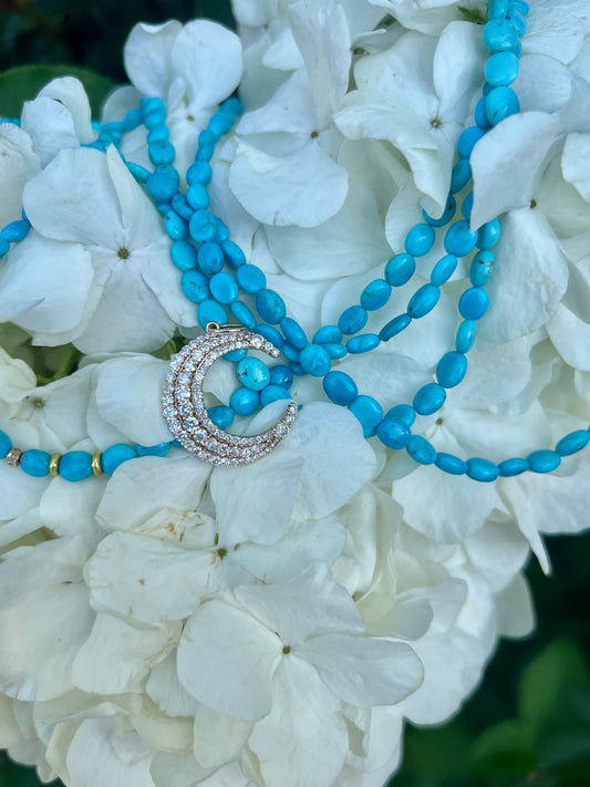 Multi Sized Diamond Crescent Moon