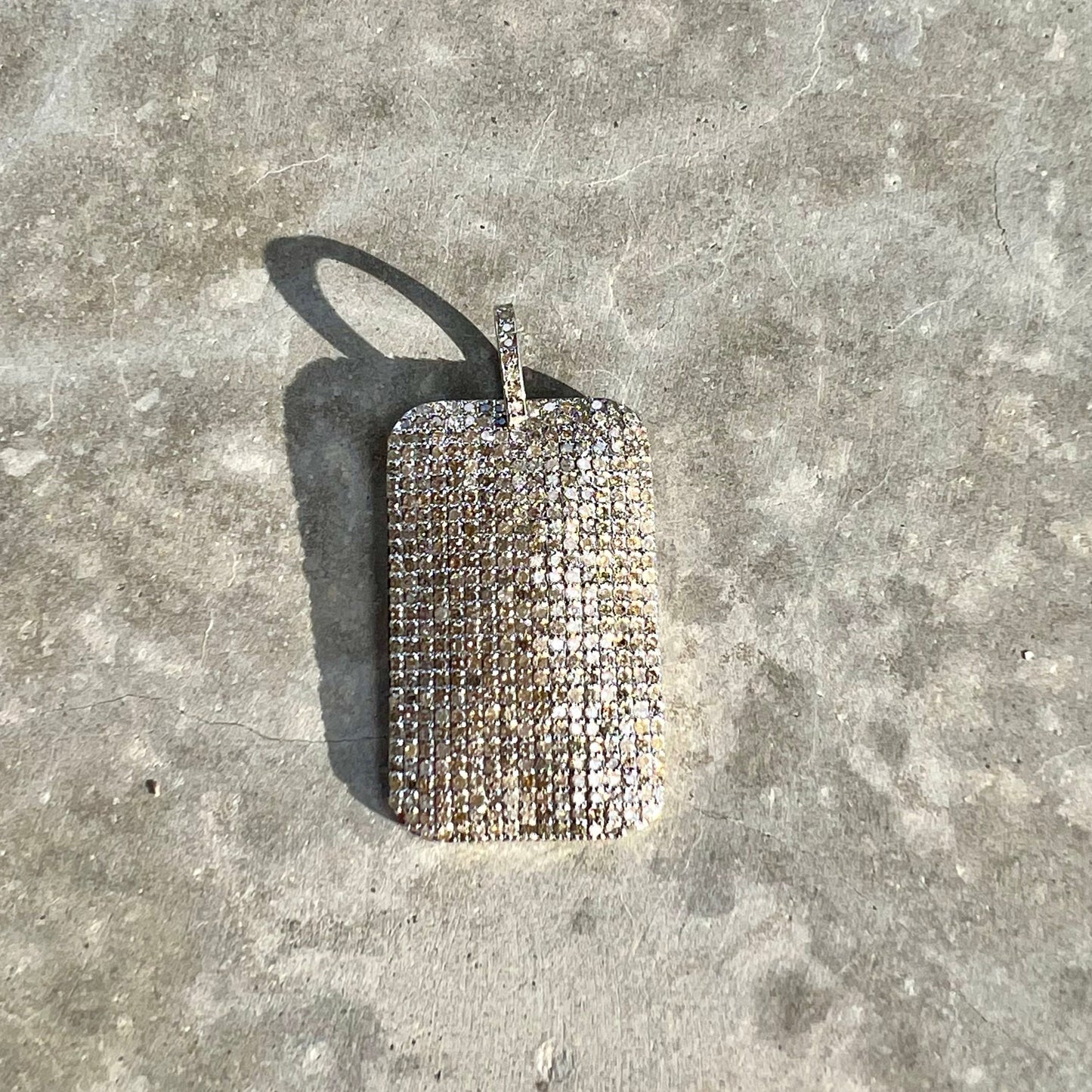 Pave Diamond Large Dog Tag