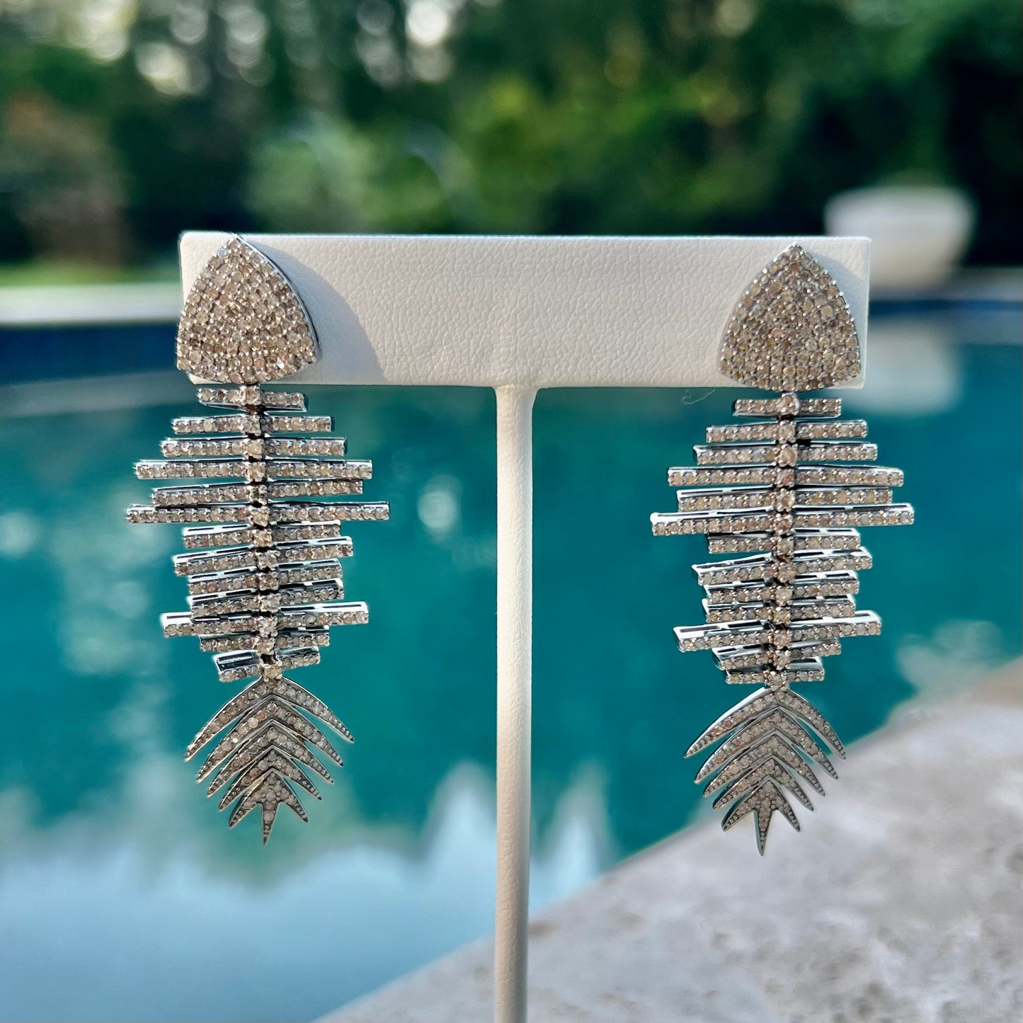 Diamond Fish Drop Earrings