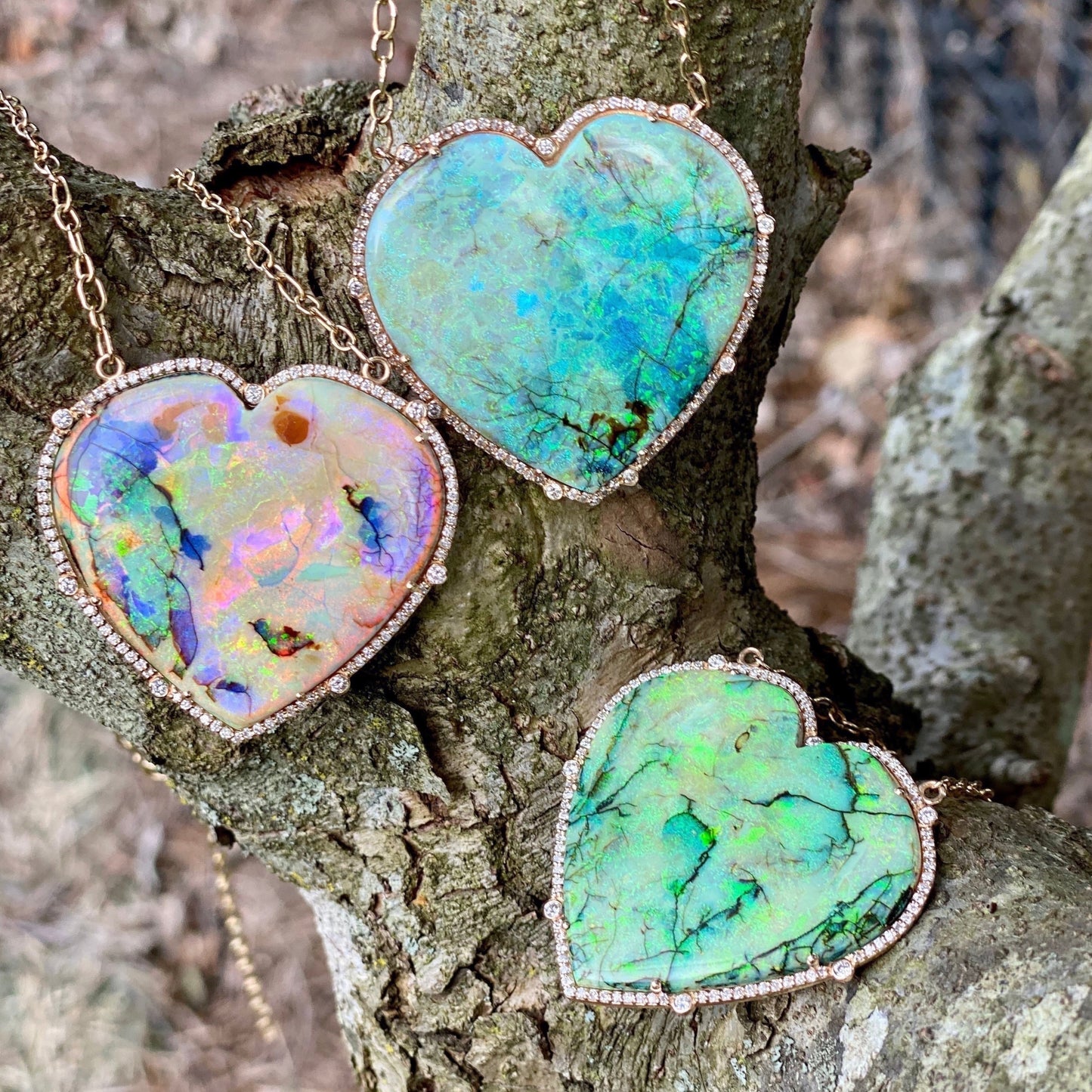 Opal Heart Necklace