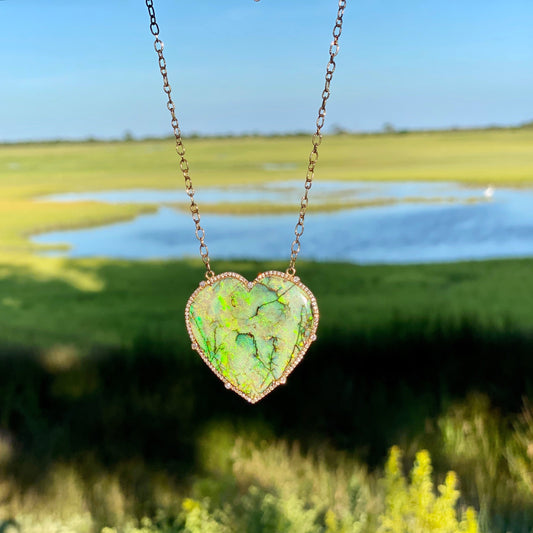 Opal Heart Necklace