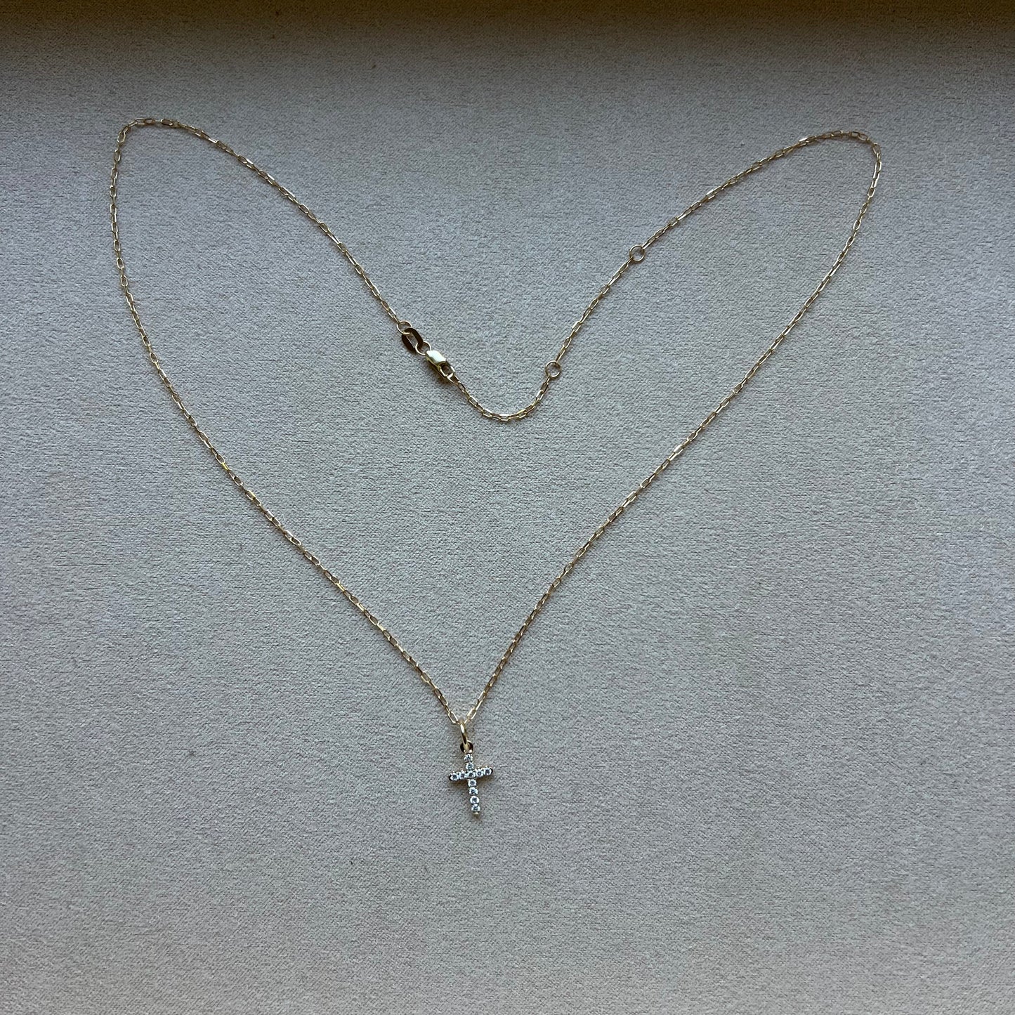 14K Gold Diamond Cross Necklace