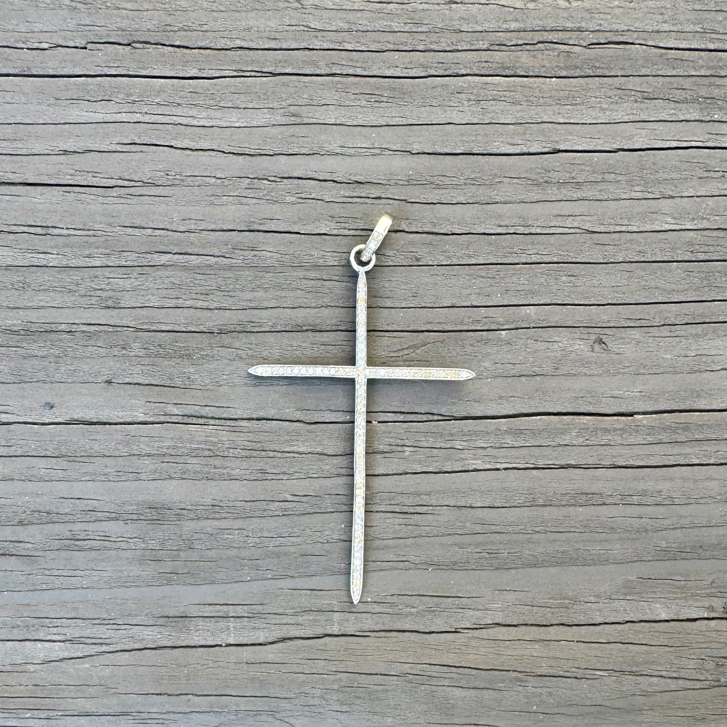 Pave Diamond Thin Dagger Cross