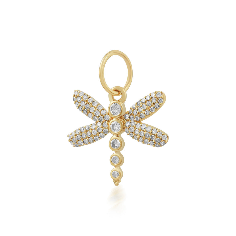 14K Gold Diamond Dragonfly
