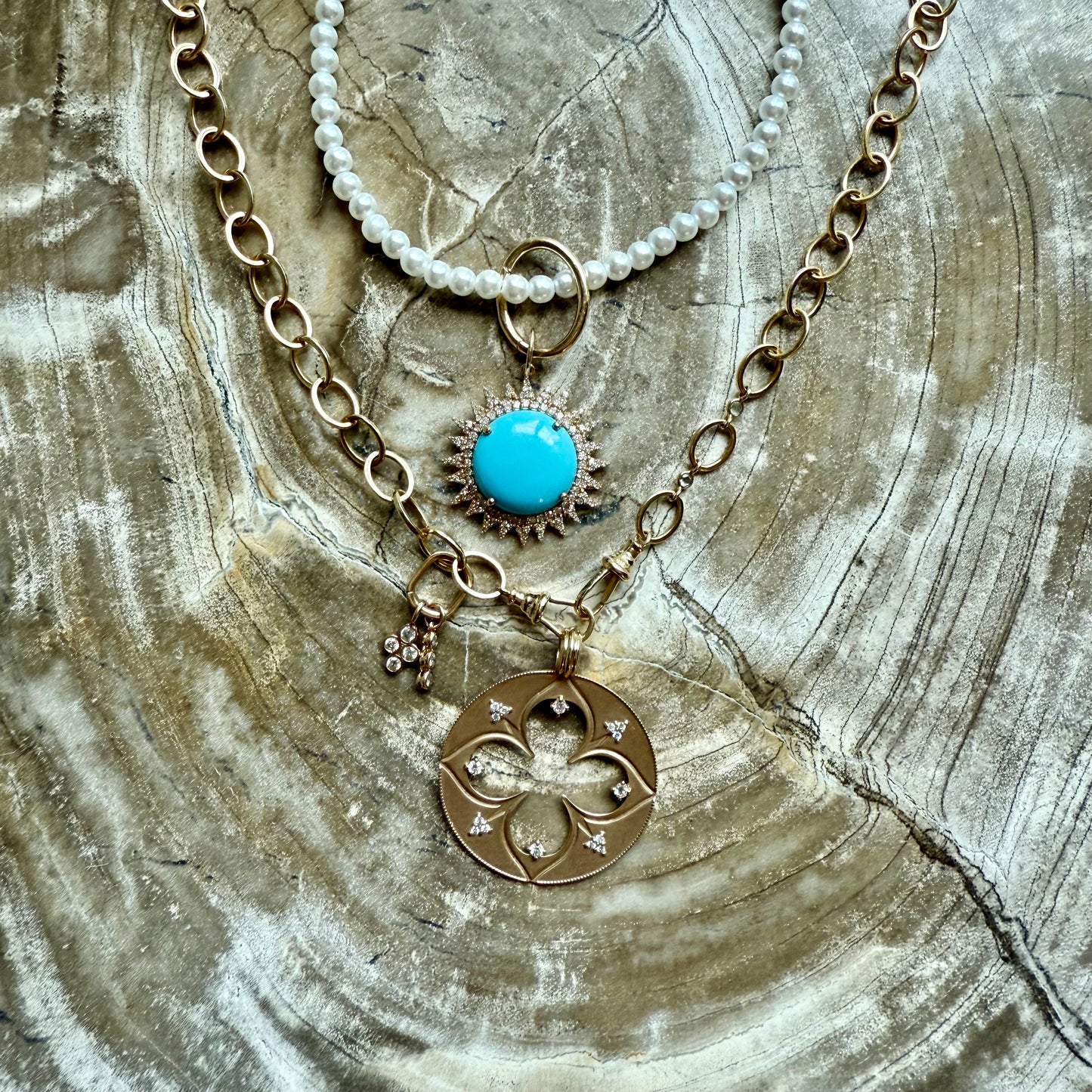 Bezel Cross Charm