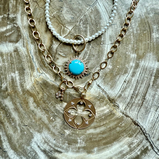 Bezel Cross Charm