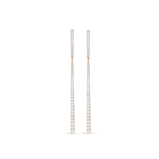 14K Gold Diamond Line Earrings