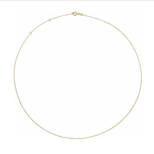14K Gold Adjustable Cable Chain