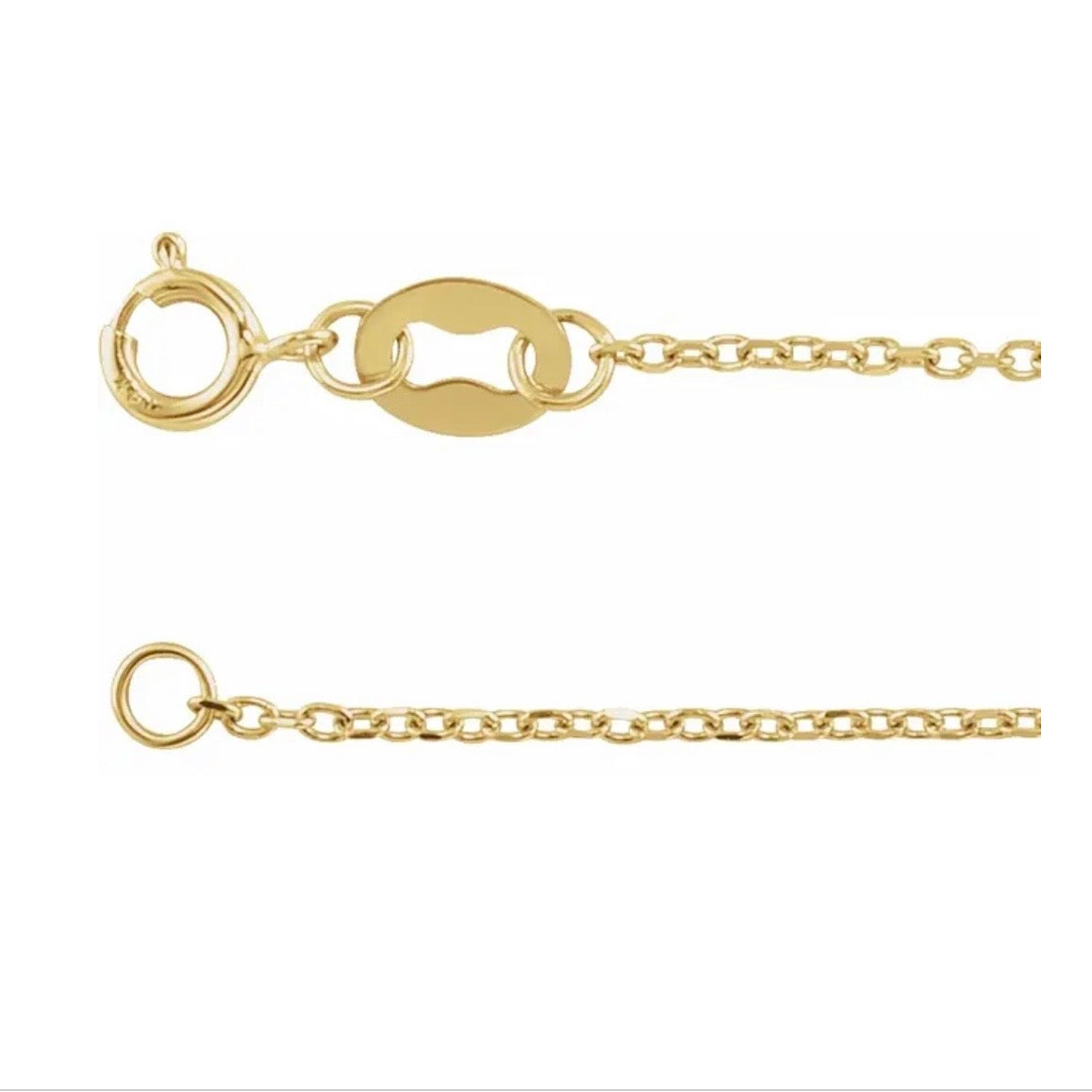 14K Gold Adjustable Cable Chain