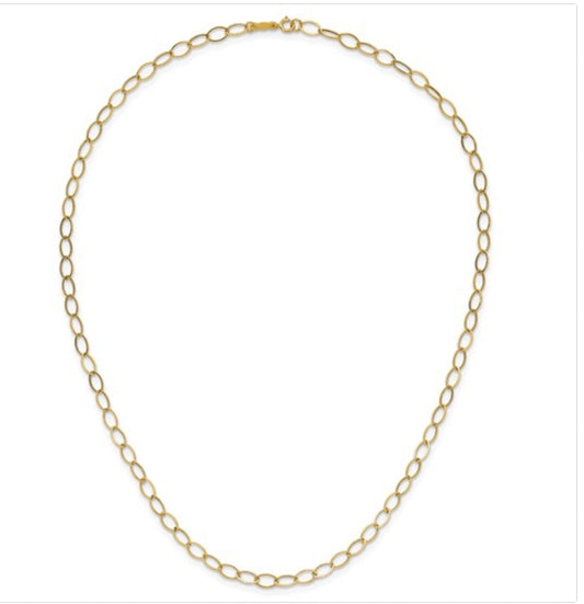 14K Gold Oval Link Necklace