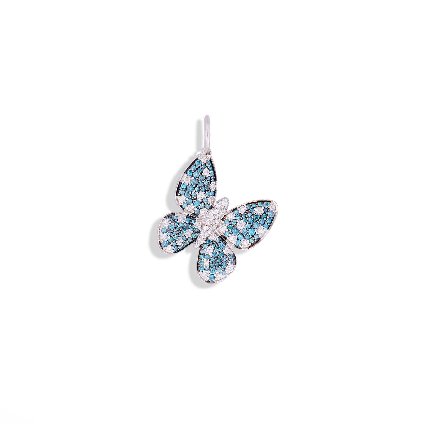 14K Gold Blue and White Diamond Butterfly