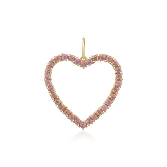Baby Pink Sapphire Open Heart