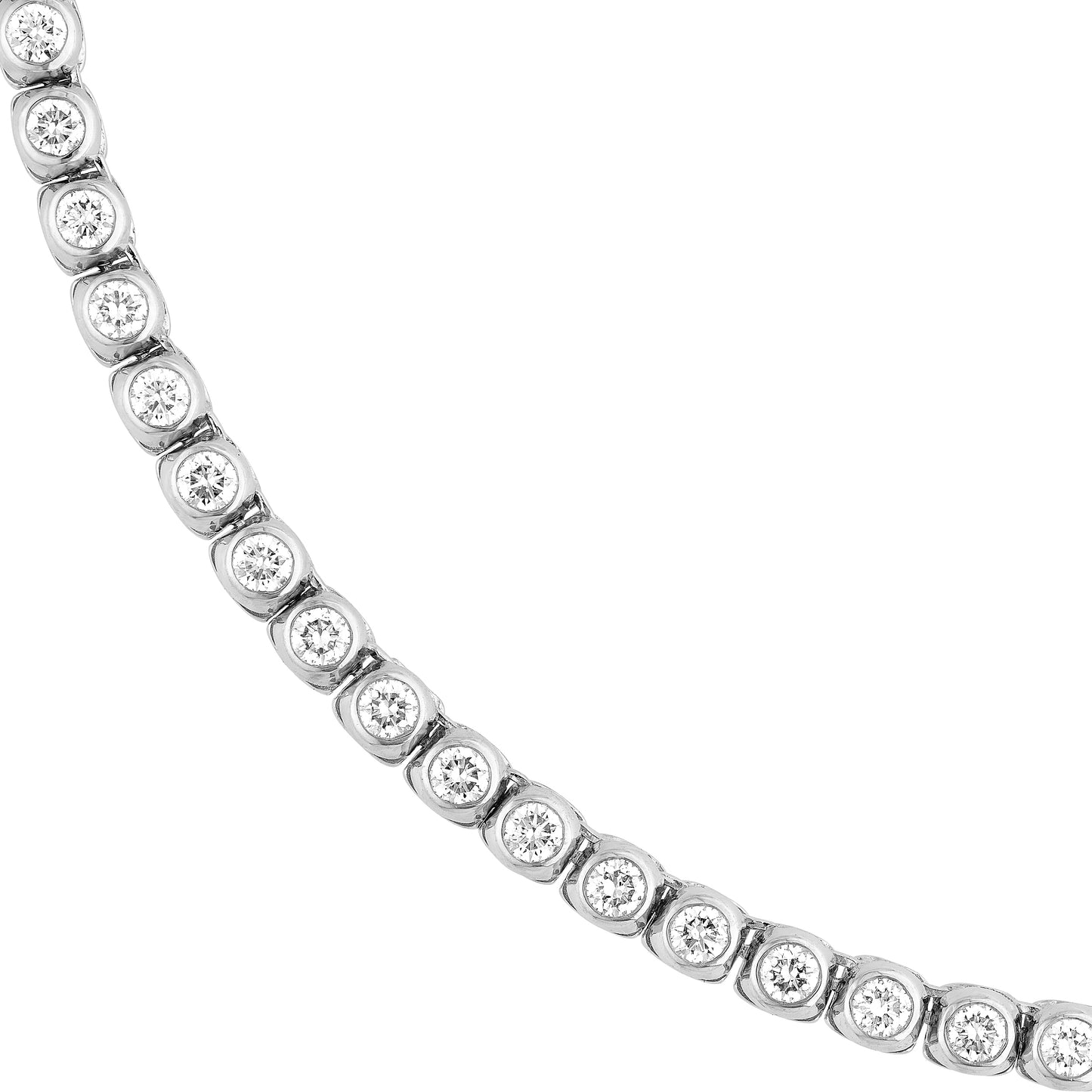 14K White Gold Modern Diamond Tennis Necklace