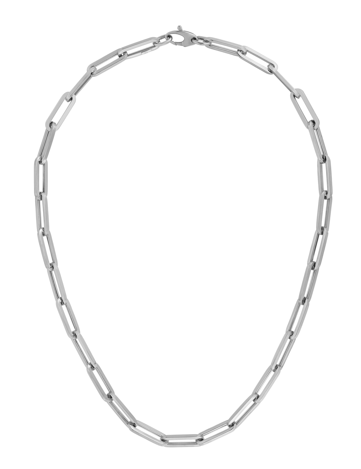 White Gold Paperclip Bracelet