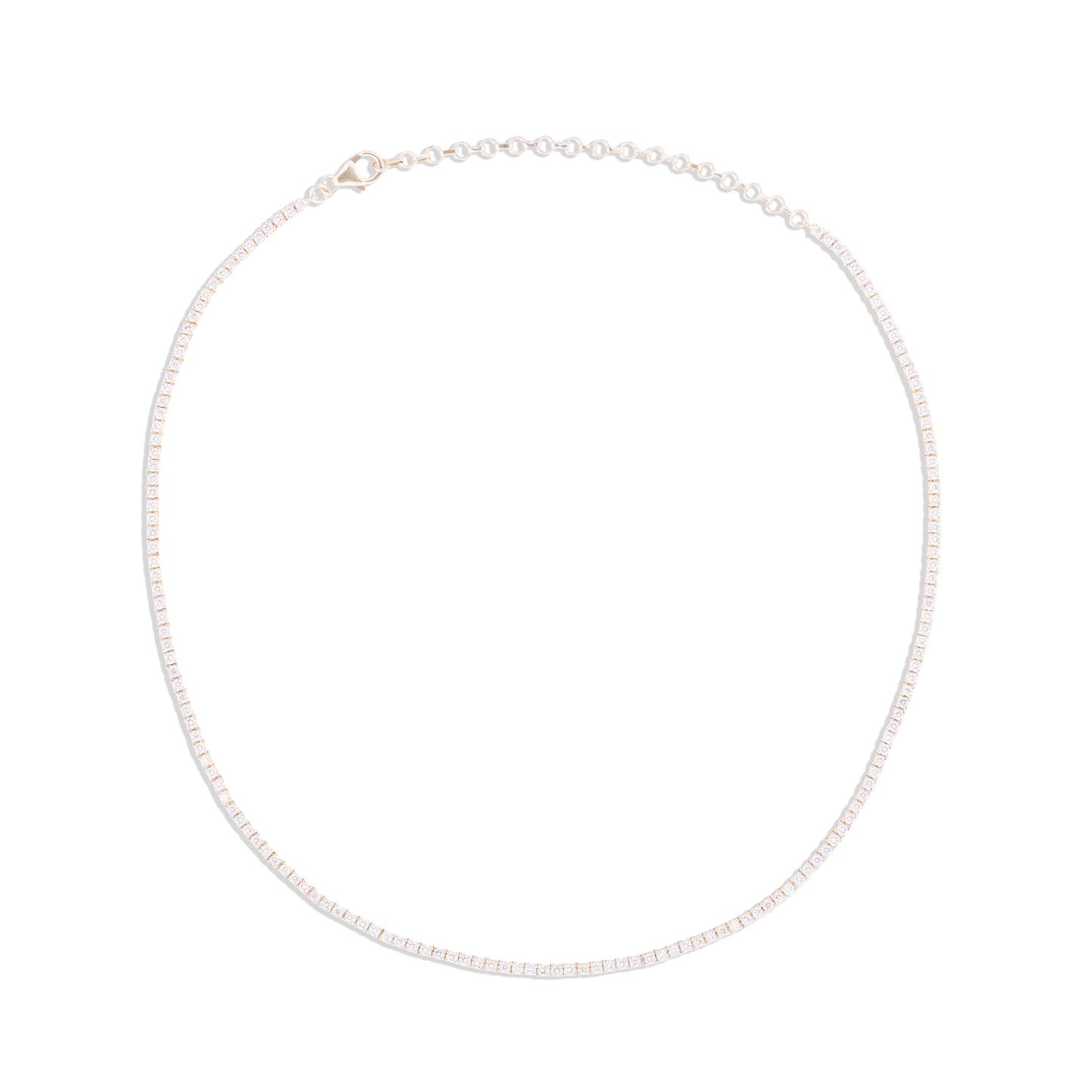 Round Diamond Tennis Necklace