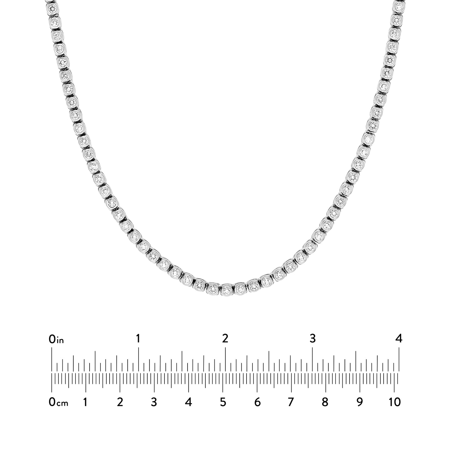 14K White Gold Modern Diamond Tennis Necklace